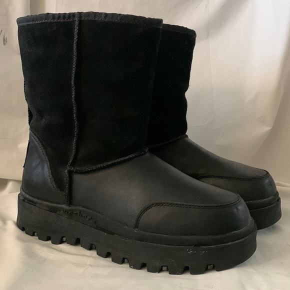 SKECHERS VTG 90’s Y2K Suede Leather Fur Lined Chunky Platform Boots - Picture 1 of 12